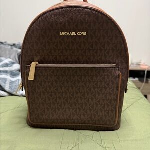 Michael Kors Dark Brown Monogram Backpack